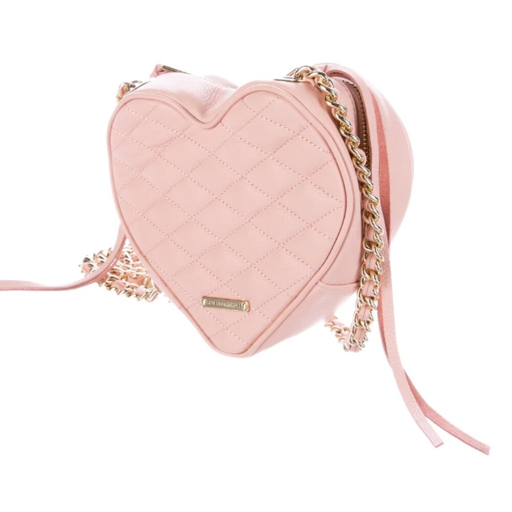 Rebecca Minkoff Pink Quilted Heart Crossbody Bag - Picture 3 of 9